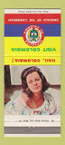 Matchbook Cover - Colombia Tourism girlie 30 Strike