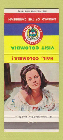 Matchbook Cover - Colombia Tourism girlie 30 Strike