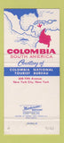 Matchbook Cover - Colombia Tourism girlie 30 Strike