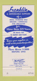 Matchbook Cover - Franklin Oil Corp Bedford OH 30 Strike