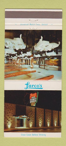 Matchbook Cover - Larco's Detroit MI restaurant 30 Strike