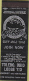 Matchbook Cover - Matchbook Cover Moose Lodge Toledo OH black