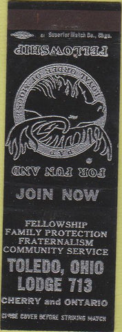 Matchbook Cover - Matchbook Cover Moose Lodge Toledo OH black