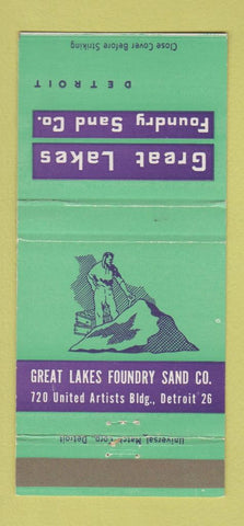 Matchbook Cover - Great Lakes Foundry Sand Detroit MI 30 Strike