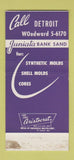 Matchbook Cover - Great Lakes Foundry Sand Detroit MI 30 Strike