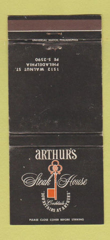 Matchbook Cover - Arthur's Steak House Philadelphia PA WEAR 30 Strike