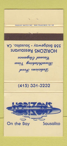 Matchbook Cover - Horizons Sausalito CA Restaurant 30 Strike