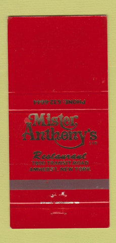 Matchbook Cover - Mister Anthony's Restaurant Amherst NY 30 Strike