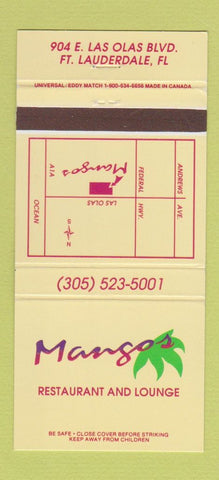Matchbook Cover - Mangos Restaurant Fort Lauderdale FL 30 Strike