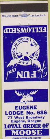 Matchbook Cover - Matchbook Cover Moose Lodge Eugene OR