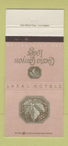 Matchbook Cover - Laral Hotels Cuesta Canyon Lodge San Luis Obispo CA 30 Strike