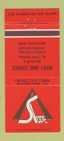 Matchbook Cover - Slope Mary Winter Park Colorado 30 Strike