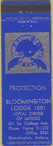 Matchbook Cover - Matchbook Cover Moose Lodge Bloomington IN