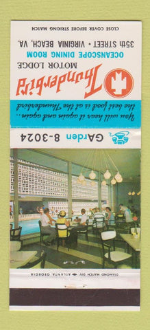 Matchbook Cover - Thunderbird Motor Lodge Virginia Beach VA 30 Strike