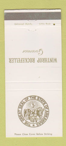Matchbook Cover - Winthrop Rockefeller Governor Arkansas AR 30 Strike