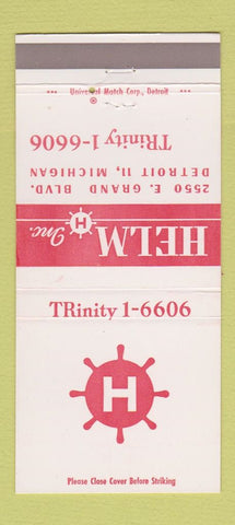 Matchbook Cover - Helm Inc Detroit MI binding imprinting mailing 30 Strike