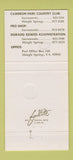 Matchbook Cover - Cameron Park Country Club Shingle Springs CA 30 Strike
