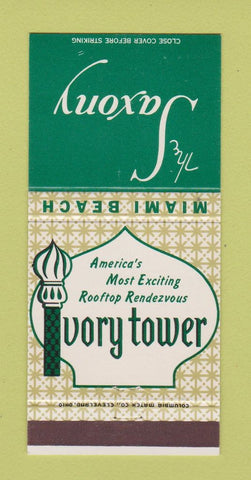 Matchbook Cover - Saxony Miami Beach FL 30 Strike