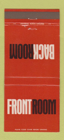 Matchbook Cover - Front Room Back Room Restaurants  30 Strike
