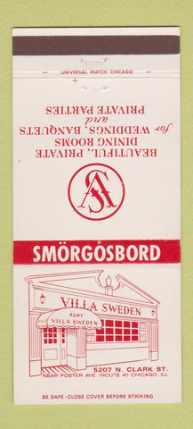 Matchbook Cover - Villa Sweden Smorgasbord Chicago IL 30 Strike