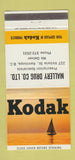 Matchbook Cover - Kodak Mallery Drug Lamloops BC 30 Strike