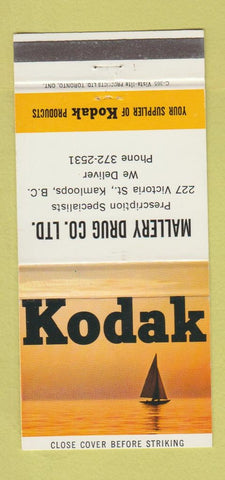 Matchbook Cover - Kodak Mallery Drug Lamloops BC 30 Strike