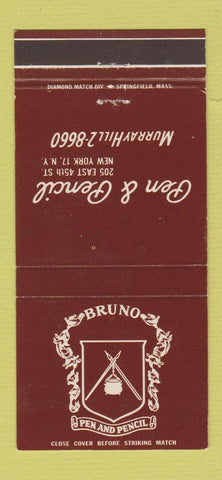 Matchbook Cover - Bruno Pen and Pencil New York City  30 Strike