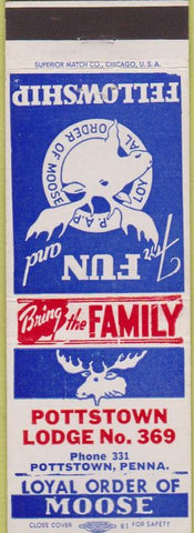 Matchbook Cover - Matchbook Cover Moose Lodge Pottsown PA
