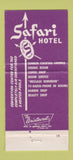 Matchbook Cover - Safari Hotel Scottsdale AZ WEAR 30 Strike