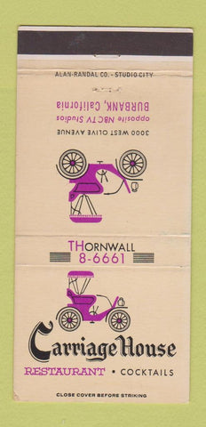 Matchbook Cover - Carriage House Restaurant Burbank CA 30 Strike