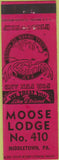 Matchbook Cover - Matchbook Cover Moose Lodge Middletown PA