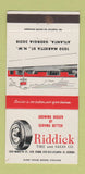 Matchbook Cover - Riddick Tire Sales Atlanta GA 30 Strike