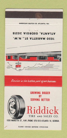 Matchbook Cover - Riddick Tire Sales Atlanta GA 30 Strike