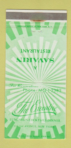 Matchbook Cover - Savarin Restaurant Executive New York City WEAR 30 Strike