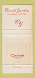 Matchbook Cover - Carroll Gardens Wedding Center Brooklyn NY WEAR 30 Strike