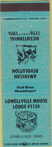 Matchbook Cover - Matchbook Cover Moose Lodge Lowellville OH