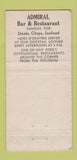 Matchbook Cover - Admiral Bar Restaurant New York City WORN 30 Strike