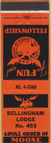 Matchbook Cover - Matchbook Cover Moose Lodge Bellingham WA