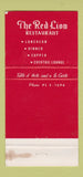 Matchbook Cover - Red Lion Restaurant New York City WEAR 30 Strike