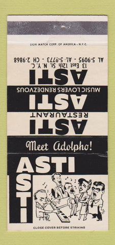 Matchbook Cover - Asti Restaurant New York City 30 Strike