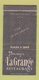 Matchbook Cover - Jimmy's La Grange Restaurant New York City WEAR 30 Strike