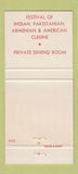 Matchbook Cover - Taj Mahal Restaurant New York City 30 Strike