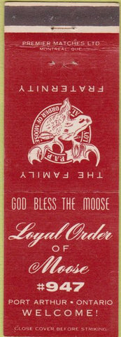 Matchbook Cover - Matchbook Cover Moose Lodge Port Arthur ON