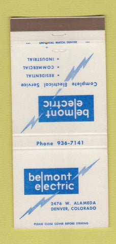 Matchbook Cover - Belmont Electric Denver Colorado 30 Strike