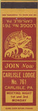 Matchbook Cover - Matchbook Cover Moose Lodge Carlisle PA