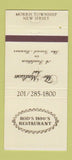Matchbook Cover - Rod's 1890's Restaurant Morris Township NJ 30 Strike