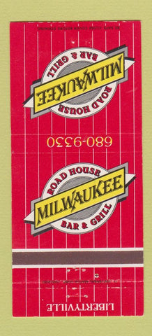 Matchbook Cover - Milwaukee Road House Bar Grill Libertyville IL 30 Strike