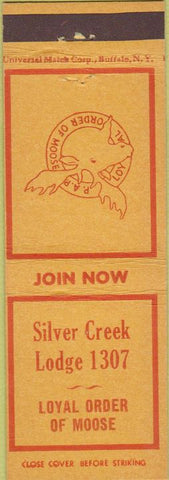 Matchbook Cover - Matchbook Cover Moose Lodge Silver Creek NY