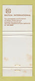 Matchbook Cover - Kensington Hilton Hotel London UK England 30 Strike