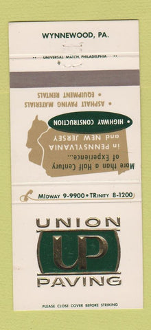 Matchbook Cover - Union Paving Wynnewood PA 30 Strike